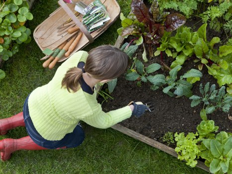 Garden maintenance crew following safety procedures
